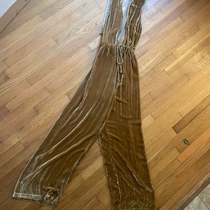 Reformation Golden Velvet Jumpsuit